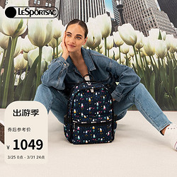 LeSportsac 力士保 乐播诗包包女包2024新款卡通双肩包大容量防泼水背包 米菲兔花园花朵 大包