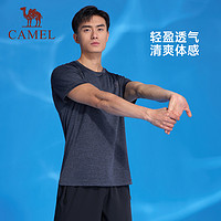 CAMEL 骆驼 运动速干衣T恤短袖男2024夏季冰丝薄款透气跑步健身户外上衣