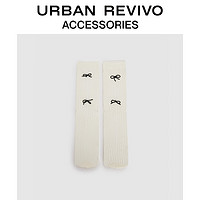 URBAN REVIVO 女士镂空袜子一双装UAWA40178 米白 F