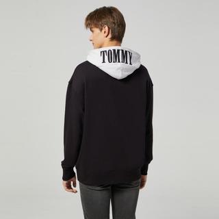 Tommy Jeans 男女同款纯棉美式街头刺绣宽松撞色连帽卫衣15027