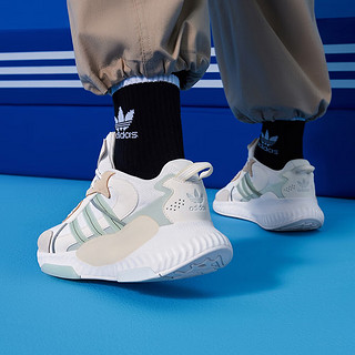 adidas「泡泡鞋」HI-TAIL经典复古运动鞋男女阿迪达斯三叶草 亮白/乳白/浅灰蓝 35.5(215mm)