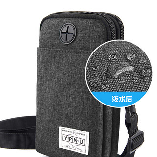路西法户外多功能单肩小包证件袋护照夹mini斜挎包男零钱包L657 黑色