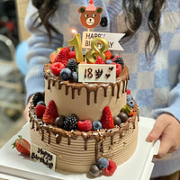 芙瑞多 巧克力双层生日蛋糕同城配送送女友男友儿童8+6英寸
