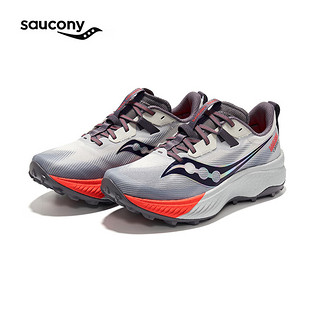 Saucony索康尼啡驰女鞋全掌碳板跑鞋竞速越野跑鞋24年运动鞋 灰红-125 37.5