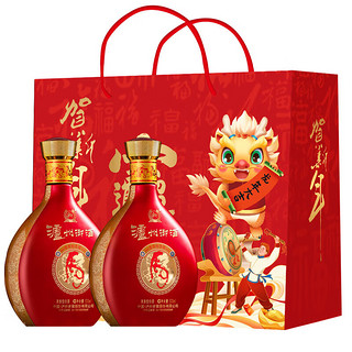 泸州老窖（LUZHOULAOJIAO）龙虎新春生肖纪念礼盒酒52度500ml*2 浓香型白酒礼盒装