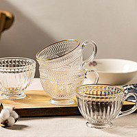 摩登主妇 透明玻璃杯带把ins风牛奶杯子早餐杯水杯家用茶杯