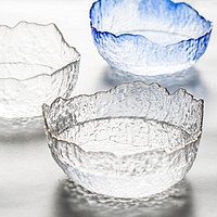 摩登主妇 韩版ins风透明玻璃碗家用餐具套装水果甜品沙拉盘金边碗