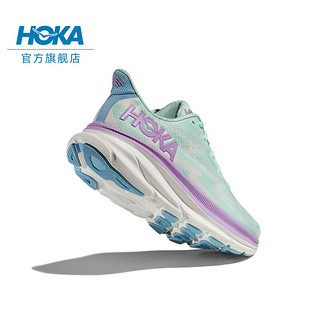 HOKA ONE ONE女款夏季克利夫顿9跑步鞋CLIFTON 9 C9缓震轻量防滑 亮海蓝/雾紫色-宽版 37