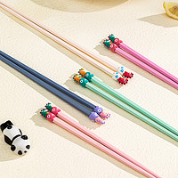 摩登主妇 儿童合金筷子家用6一12岁可爱卡通女孩一人一筷专用防滑