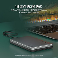 QINQ 移动硬盘盒子2.5英寸外接typec机械固态sata笔记本usb通用ssd