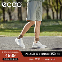 ecco 爱步 休闲板鞋 2024年春季新款舒适男士休闲鞋简约系带 街头趣闯504804 白色50480450153 41