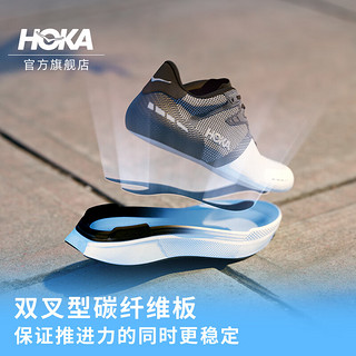 HOKA ONE ONE男女款夏季TRANSPORT X碳板公路跑鞋畅驰X 缓冲 黑色/黑色 44