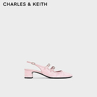 CHARLES&KEITH24春季龙年双绊带粗跟玛丽珍鞋凉鞋CK1-60920370 Light Pink浅粉色 35