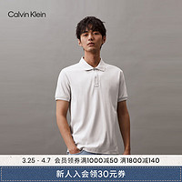 Calvin Klein Jeans24春夏男士纯棉双面针织印花休闲短袖POLO衫J326333 PC8-银河灰 XL