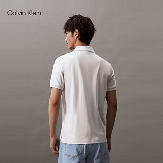 Calvin Klein Jeans24春夏男士纯棉双面针织印花休闲短袖POLO衫J326333 PC8-银河灰 XL