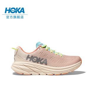 HOKA ONE ONE男女款夏季林康3公路跑步鞋RINCON3减震回弹耐磨防滑 乳白色/香草色-女 38.5