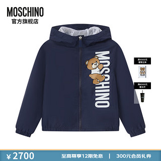 MOSCHINO莫斯奇诺24春夏儿童Teddy Bear小熊印花童装夹克外套 海军蓝 8A