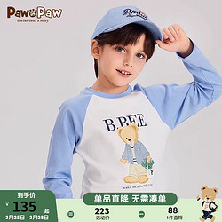 Paw in Paw PawinPaw卡通小熊童装24春夏男女童长袖撞色长袖T恤插肩袖打底衫 Blue蓝色/50 150