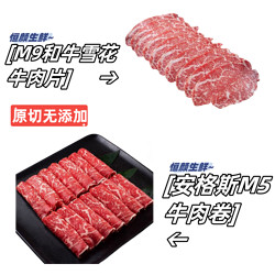 不如一尝 原切澳洲牛肉 M9牛肉片200G*2盒+M5牛肉卷250G*2盒