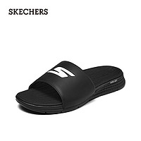 SKECHERS 斯凯奇 时尚休闲男士拖鞋229030 黑色/白色/BKW 42