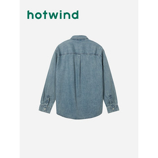 热风（Hotwind）2024年春季男士牛仔衬衫 06兰色 XL