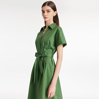 歌莉娅 |夏季  衬衫领棉布连衣裙  1C4C4K2G0 58G森林绿（预计4月15日发货） M（预计4月15日发货）