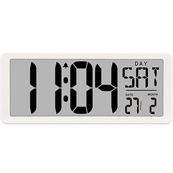 威灵顿 闹钟学校办公室钟表大尺寸钟大屏幕正倒计时器简约车间挂钟整点钟 3039标准版-白色