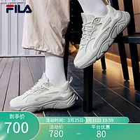 FILA 斐乐 官方女鞋MARS 1S复古运动鞋2024夏新款火星鞋休闲跑步鞋 白玉石/白中白-WB