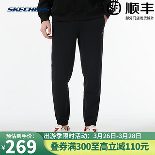 SKECHERS 斯凯奇 龙年24年男子卫裤针织长裤休闲裤束脚裤男 L124M028-0018 S