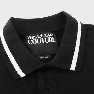范思哲Versace Jeans Couture男装24春夏V-EMBLEM刺绣POLO衫 黑色 XL