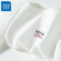 真维斯华夫格短袖t恤男2024夏装宽松小众设计感半袖上衣GW 白#柿柿如意 5XL
