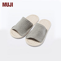 MUJI 男女通用 室内拖鞋 前开 男式女式 无性别 原色×灰色 JKAG7A4S 240mm M/38码(2.0)