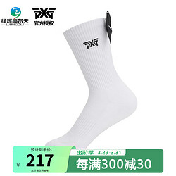 PXG 高尔夫球袜女士缎带高筒袜 23新款运动球袜 韩国进口袜子时尚百搭 PHPPW880301 白色