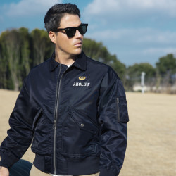 akseriesak男装春季新品复古cwu45翻领飞行员宽松夹克外套男