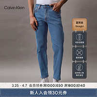 Calvin Klein Jeans24春夏男士通勤复古洗水微弹修身直筒牛仔裤J325414 1A4-牛仔浅蓝 32