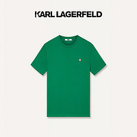 Karl Lagerfeld卡尔拉格斐轻奢老佛爷男装 24夏款KARL装饰修身圆领短袖T恤 深绿 56