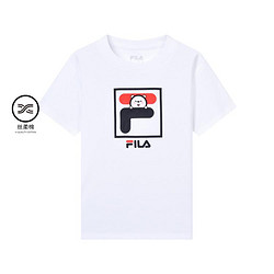FILA 斐乐 男小童（105-140）休闲T恤男童圆领针织短袖衫