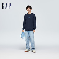 Gap男装2024春季LOGO美式复古圆领卫衣时尚简约装454250