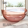 T&W 特拉维尔 TW特拉维尔粉色圆异形透明树脂浴缸酒店民宿家用月亮水晶玻璃浴盆