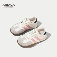 Ariaca艾芮苏儿童网面运动鞋2024年春夏季透气女童休闲鞋男童徳训鞋 蓝粉色-皮面 29码 脚长17.8-18.4