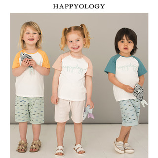 happyology英国男童t恤英伦儿童短袖t恤薄款童装夏女童 粉尘红 66cm