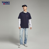 TOMMY JEANS男装纯棉美式街头刺绣多色合身版运动短袖T恤DM0DM16320 深蓝色C87 M(:135-150斤)