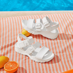 斯凯奇 凉鞋女子魔术贴轻便厚底沙滩鞋休闲运动鞋 111061-wht 白色 39