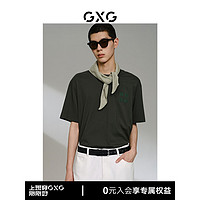 GXG 男装 多色字母设计短袖T恤 24年夏季G24X442025 绿色 170/M