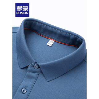 罗蒙（ROMON）短袖T恤男夏季时尚青年polo领薄款纯色百搭T恤衫 铁灰 175（115-130斤）