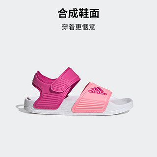 adidas ADILETTE休闲舒适魔术贴凉鞋男女小童儿童阿迪达斯轻运动 紫红色/粉色 35.5(215mm)