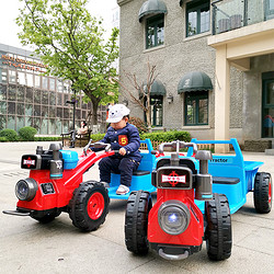 儿童电动车宝宝手扶拖拉机玩具车可坐人小孩电动汽车带斗四轮网红