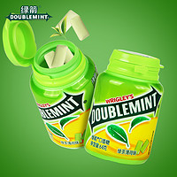 DOUBLEMINT 绿箭 口香糖原味薄荷40粒*2瓶装绿茶味清新口气办公室零食年货糖果