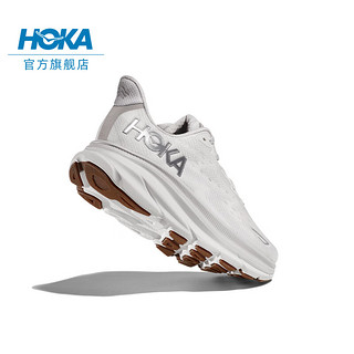 HOKA ONE ONE男款夏季克利夫顿9跑步鞋CLIFTON 9 C9缓震轻量防滑 【】云雾灰/白色 （4月1日 10点发售） 40.5