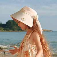 柠檬宝宝 儿童天空云缕飘带帽防紫外线遮阳渔夫帽
